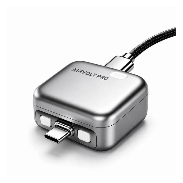 AirVolt Pro USB-C Charger Adapter with Automatic Power Cut-Off When Fully Charged, Metal Finish