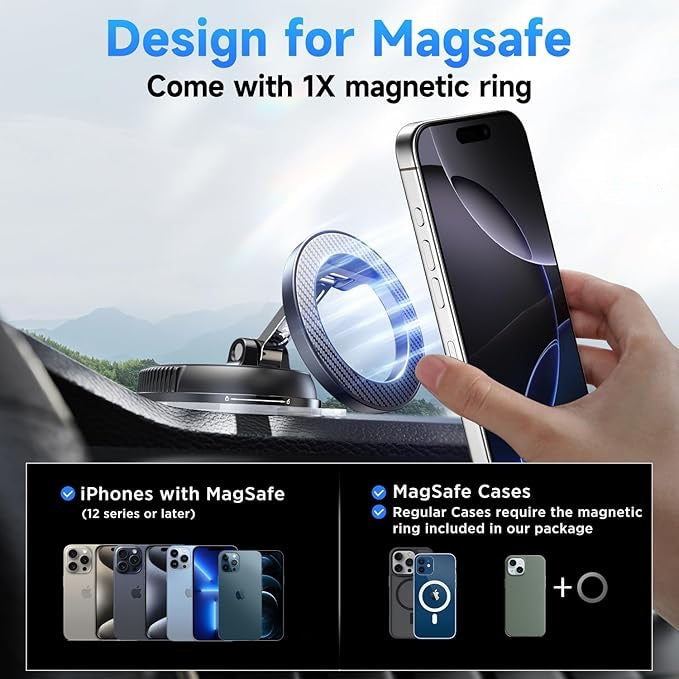 AirVolt Pro™ MagGrip Pro – 360° Magnetic Vacuum Car Phone Mount 🚗📱
