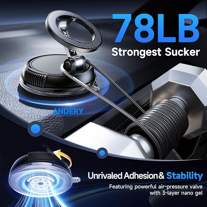 AirVolt Pro™ MagGrip Pro – 360° Magnetic Vacuum Car Phone Mount 🚗📱
