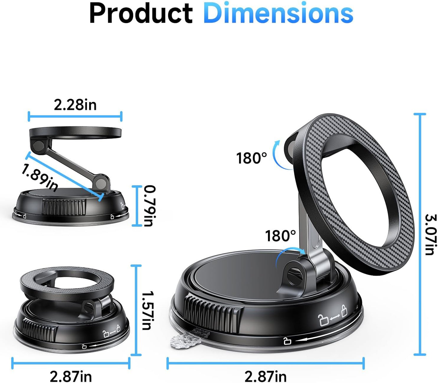 AirVolt Pro™ MagGrip Pro – 360° Magnetic Vacuum Car Phone Mount 🚗📱