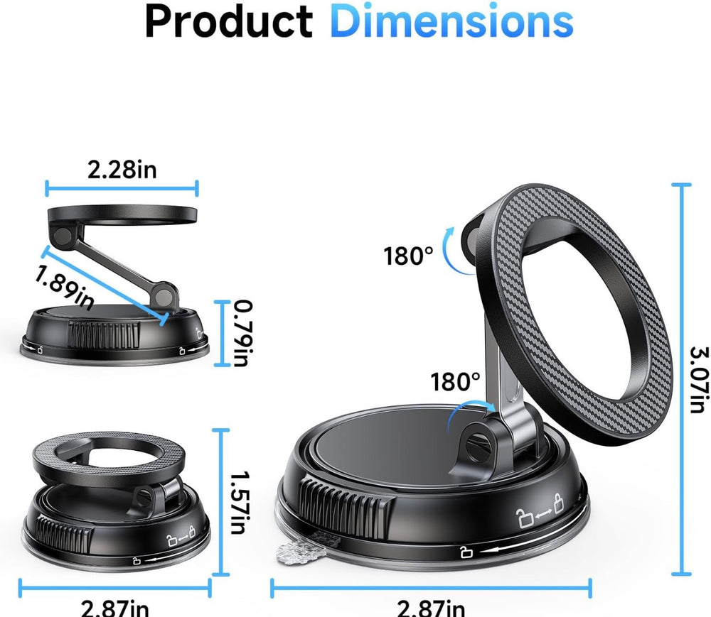 AirVolt Pro Magnetic Car Phone Holder – 360° Adjustable Dashboard Mount